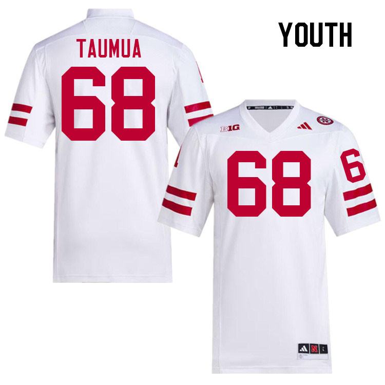 Youth #68 Preston Taumua Nebraska Cornhuskers College Football Jerseys Stitched Sale-White